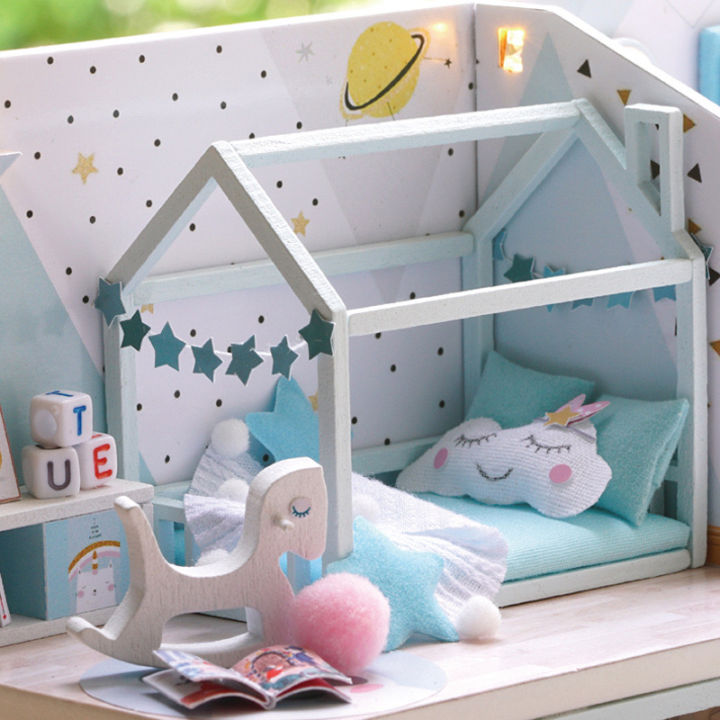 cutehome-บ้านตุ๊กตา-บ้านdiy-บ้านจำลอง-ห้องจำลอง-diy-house-ของใช้จิ๋ว-บ้านประกอบ-พลาสติกของจิ๋วชุดdiy-บ้านประกอบของเล่นแสง-diy-house-assembling-house-dollhouse-m-005