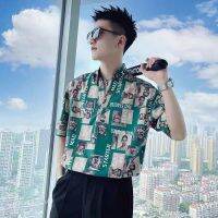 【hot seller】 new V-neck T-shirt mens lapel short-sleeved thin section half-sleeve ins trendy brand summer top t