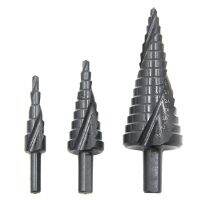 3pc HSS Nitrided Black Spiral Groove Triangular Handle Ladder Drill Metric Pagoda Drill Drilling and Opening Tool Set Training Equipment