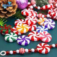 POUKL 6Pcs สีแดงสีขาว ลูกอมคริสมาสต์ ของปลอมปลอม อะคริลิค เครื่องประดับลูกอมลูกอม ที่แขวนประดับสะระแหน่ การจำลองแบบจำลอง จี้ห้อยต้นคริสต์มาส บ้านในบ้าน