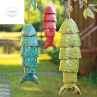 TFHDFHRG หางปลาหางยาว KOI Fish WIND CHIME โลหะสำหรับตกแต่ง ดีไซน์แข็งแรงทนทาน จี้รูปปลาคราฟสี มีสี ปลาคราฟ กิจกรรมกลางแจ้งกลางแจ้ง