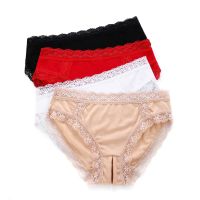 4pc Fashion High Quality Womens Panties Open the bottom Underwear Women Lace Soft Briefs Sexy Lingerie Intimates Plus Size