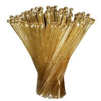 100 Pieces Disposable Plastic Round Top Crystal Swizzle Sticks (Golden)