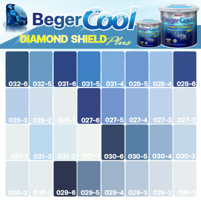 Beger Cool Daimond สีฟ้า กึ่งเงา เกรดสูง ทนทาน 15 ปี สีทาภายนอก สีทาบ้าน  สีน้ำ