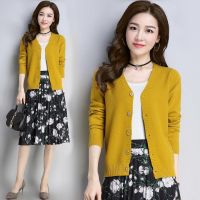 ✐❏ Fashion Simple Loose V-neck Knit Cardigan Women Solid Color Long Sleeve Single-breasted Top