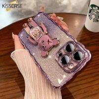 KISSCASE ที่ยึดหมีน่ารัก,รวมทุกอย่างสำหรับ iPhone 14 Pro Max เคส Apple 14รูปแบบคลื่นฝาครอบด้านหลังเนื้อนิ่ม TPU กลิตเตอร์ไล่ระดับสีสำหรับ Apple 14 13 12 11