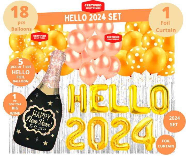 Hello 2024 New Year 2024 Color of the Year Apricot Crush Party