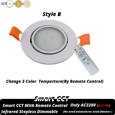 Smart CCT With Remote Spot COB LED Downlight Stepless Dimmable 6W 10W 14W 20W Lamp Ceiling Changeable 3 Color Inligence Light