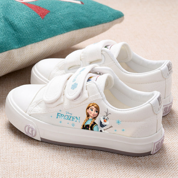 2021 childrens cartoon princess girl casual shoes non-slip soft-soled sneakers student running canvas shoes