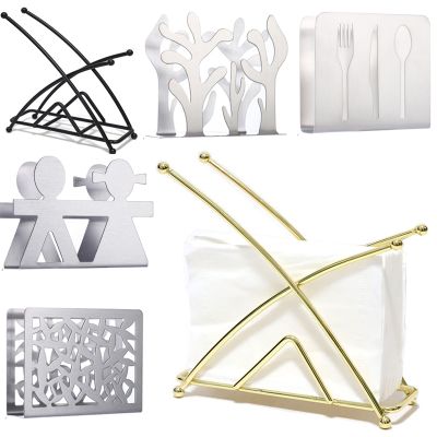 【CW】 1pc Tabletop Napkin Holder Dispenser Dinner Table Organizer Dining Gold Wrought Iron Paper Clip
