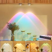 Battery Powered Touch LED Cabinet Lights Stick On Wall Sunset Lamp for Kitchen Bedroom Closet Cupboard Night Light Decoration Night Lights