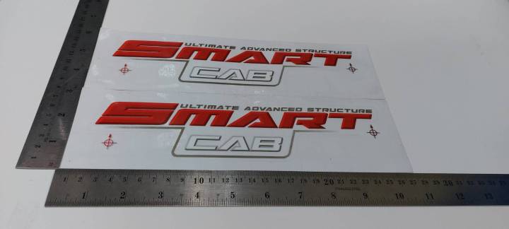 สติ๊กเกอร์ดั้งเดิม-ติดกระจกแค็ป-ด้านนอก-คำว่า-smart-cab-ultimate-advanced-structure-สำหรับรถ-toyota-vigo-smartcab-ปี-2008-2010-sticker-แต่งรถ-ติดรถ-โตโยต้า