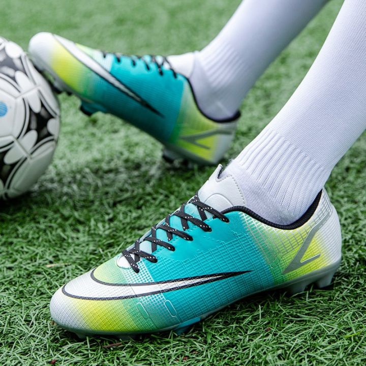 รองเท้าฟุตบอลสำหรับผู้ชายรองเท้าฟุตซอลสำหรับเด็ก-รองเท้ากีฬาฝึกหญ้าพื้นรองเท้าเตะบอลเด็กชายมืออาชีพรองเท้าบู้ทฟุตบอลฟุตซอลกลางแจ้ง