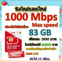 ✅Max Speed 83GB โทรฟรีทุกเครือข่าย 1200 นาที แถมฟรีเข็มจิ้มซิม✅