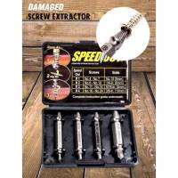 อุปกรณ์ถอนน็อตและสกรู สกรู ที่ถอนน็อต ถอนสกรู ถอนเกลียว เซ็ต 4 ชิ้น SPEEDOUT Damaged Screw Extractor