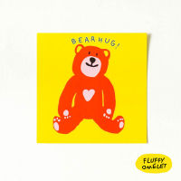 FLUFFY OMELET - Card : BEAR HUG CARD 9X9 CM
