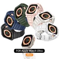 ✣✖ Silikonowe etui sportowe pasek do Apple watch 49mm 45mm 44mm 42mm 40mm 38mm modna opaska Armo dla IWatch serii 8Ultra 7 6 SE 5 4 3