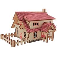 3D Wooden Puzzle Toys Jigsaw Architecture House DIY Manual Assembly Kit Kids Learning Educational Wooden Toys For Children