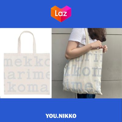 [NEW IN] กระเป๋าผ้า Marimekko  tote bag logo สีเทา ของแท้ 100% มีป้ายแท็ก YOU.NIKKO