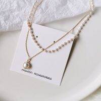 Pearl Double Clavicle Chain Necklace Fashion Beauty Princess Style Party Jewellery