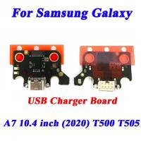 แท่นชาร์จ USB พอร์ตปลั๊ก Flex Cable สำหรับ Samsung Galaxy Tab A7 10.4 นิ้ว (2020) T500 T505 Charger Connector บอร์ด PCB Parts-m0pi