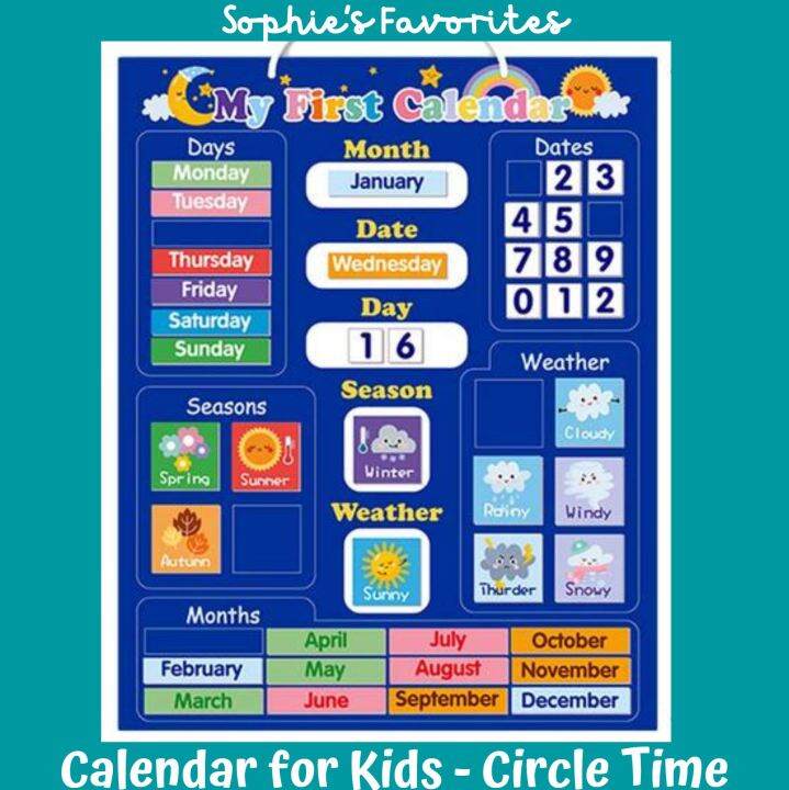 Calendar for Kids Learning My First Calendar Circle Time Board Magnetic ...