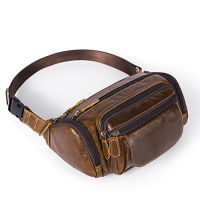 Genuine Leather Travel Waist Pack Fanny Pack Men Leather Belt Waist Bags Phone Pack Small Chest Messenger for Man