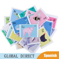 Children Spanish Cognition Cards Early Educational Learning Baby Development games Preschool Montessori Toys Flashcards For Kids Flash Cards Flash Car