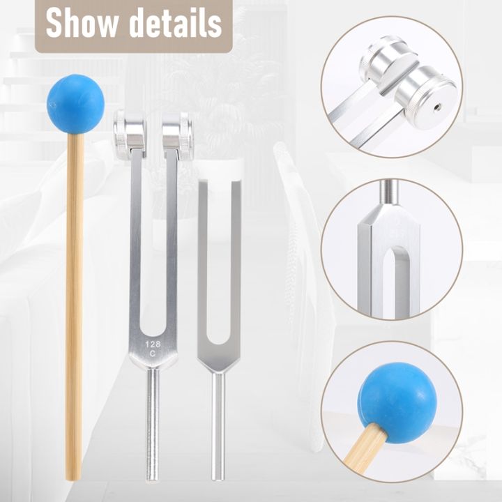 4-pack-tuning-fork-set-128-hz-256-hz-512-hz-528-hz-with-tuning-fork-hammer-for-sound-healing-sound-vibration-tools