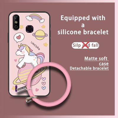 luxurious advanced Phone Case For Infinix X653/Smart4/Smart4C hang wrist Cartoon personality youth cartoon solid color