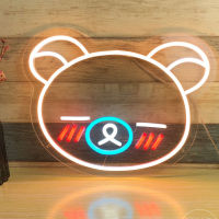 ?Dream Best? DIY Neon Lamp Bear Animal Shaping Lamp Childrens Bedroom Room Cute Neon Decorative Lamp Birthday Gift Creative