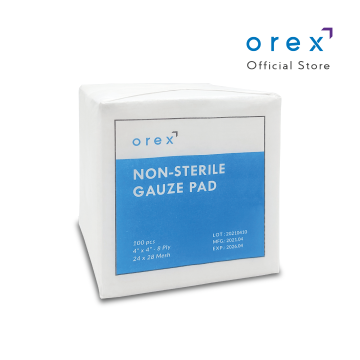 OREX Non Sterile Absorbent Gauze Pad / Gauze Swab 4x4 100 pcs Lazada PH