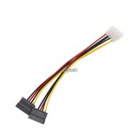 【✲High Quality✲】 d7zaa4b ตัวแยกสายไฟ Sata 20ซม. Molex 4pin กับอนุกรม Ata 15pin X 2ตัวผู้ตัวเมียสายฮาร์ดไดรฟ์ Y คุณภาพสูง Z09