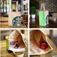 Starbuck กระเป๋าทรงขนมจีบพร้อมกระเป๋าผ้าใบถุงปิ่นโต Starbuck การป้องกันทางสิ่งแวดล้อมผู้หญิงกระเป๋าถือกระเป๋าโท้ตช้อปปิ้งกล่องอาหารกลางวันกล่องอาหารกลางวันกระเป๋า Starbuck กระเป๋าผ้าใบ Starbuck