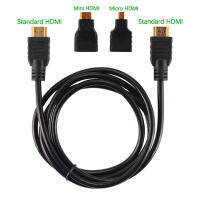 HD HDMI อะแดปเตอร์3-In-1 Mini Micro Hdmi ไปยังสาย Hdmi 3-In-1อะแดปเตอร์ที่รองรับสำหรับ3D