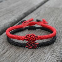 National Style Lucky Red String Bracelet Lovers Handmade Braided Concentric Knot Charm Bracelets for Women Men Jewelry Best Gift Charms and Charm Brac