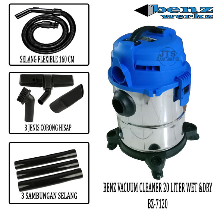 Vacuum Cleaner 20 Liter Benz Mesin Penghisap Debu Vakum Wet And Dry Bz 7120 Body Stainlish 20l 7923