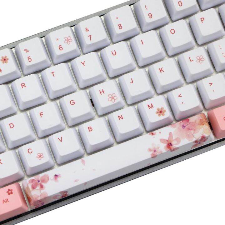 73-keys-oem-pbt-keycaps-full-set-mechanical-keyboard-keycaps-pbt-dye-sublimation-cherry-blossom-keycaps-korean-japanese