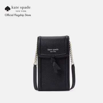 Kate Spade Staci North South Flap Phone Crossbody (Black), Black
