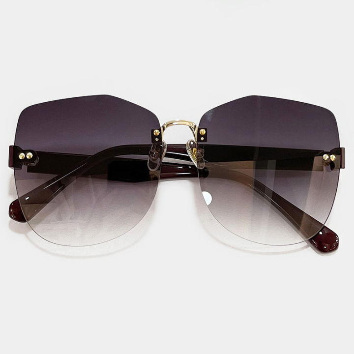 ร้อนที่ไม่มีขอบผู้หญิงแว่นกันแดดคลาสสิกวินเทจแบรนด์หรูออกแบบแว่นตาอาทิตย์หญิงขับรถแว่นตา-o-culos-de-sol-uv400