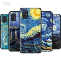 ภาพวาด Starry Night Van Gogh สำหรับ Samsung Galaxy A51 A71 A50 A21s S20 FE S21 Ultra A31 A10 A20e A41 A70สีดำนุ่ม