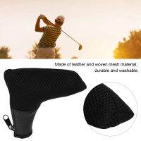 L Shaped Mesh Golf Head Cover กอล์ฟคลับพัตเตอร์ Headcover Protector Bag พร้อมซิปปิด