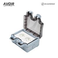 [HOT GELLXKOWOIGHIO 527] Avoir IP66 Outdoor Weatherproof Waterproof Wall Socket With Switch EU UK วัสดุพลาสติกมาตรฐานทั่วไปทำซ้ำรูเปิด