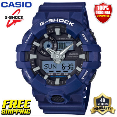 ต้นฉบับ G-Shock GA700 ผู้ชายกีฬานาฬิกาคู่แสดงเวลา 200 เมตรกันน้ำกันกระแทกเวลาโลก LED แสงอัตโนมัติรับประกัน 4 ปี GA-700-2A (ใหม่แท้)