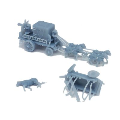 Outland Models Scenery Old West Horse Carriage Battle Wagon Set 1:220 Z Scale