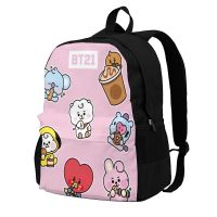 BTS กระเป๋าเป้สะพายหลัง BT21กีฬาท่องเที่ยวกลางแจ้งความจุขนาดใหญ่กระเป๋านักเรียนกระเป๋าสะพายไหล่แบบลำลองแล็ปท็อป