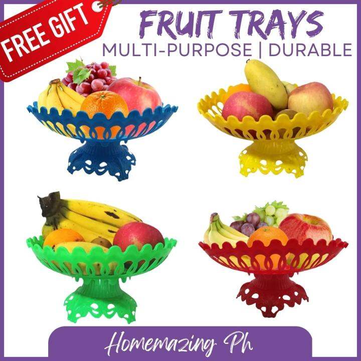 Homemazing Ph Durable plastic Fruit Tray Fruit Basket for Table Display Fruits Stand Organizer