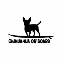 【LZ】✥✤  Chihuahua a bordo criativo adesivo de carro de vinil engraçado cão raça carro janela decalque preto/prata 16cm x 9cm