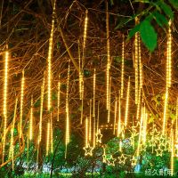 ZZOOI 8 Tubes Meteor Shower Rain Led String Lights for Outdoor Fairy Garden Lights Street Garlands Christmas Tree Decorations New Year