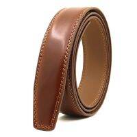 【CW】 Large Size No Buckle Leather Belts Men 3.5cm Wide ！